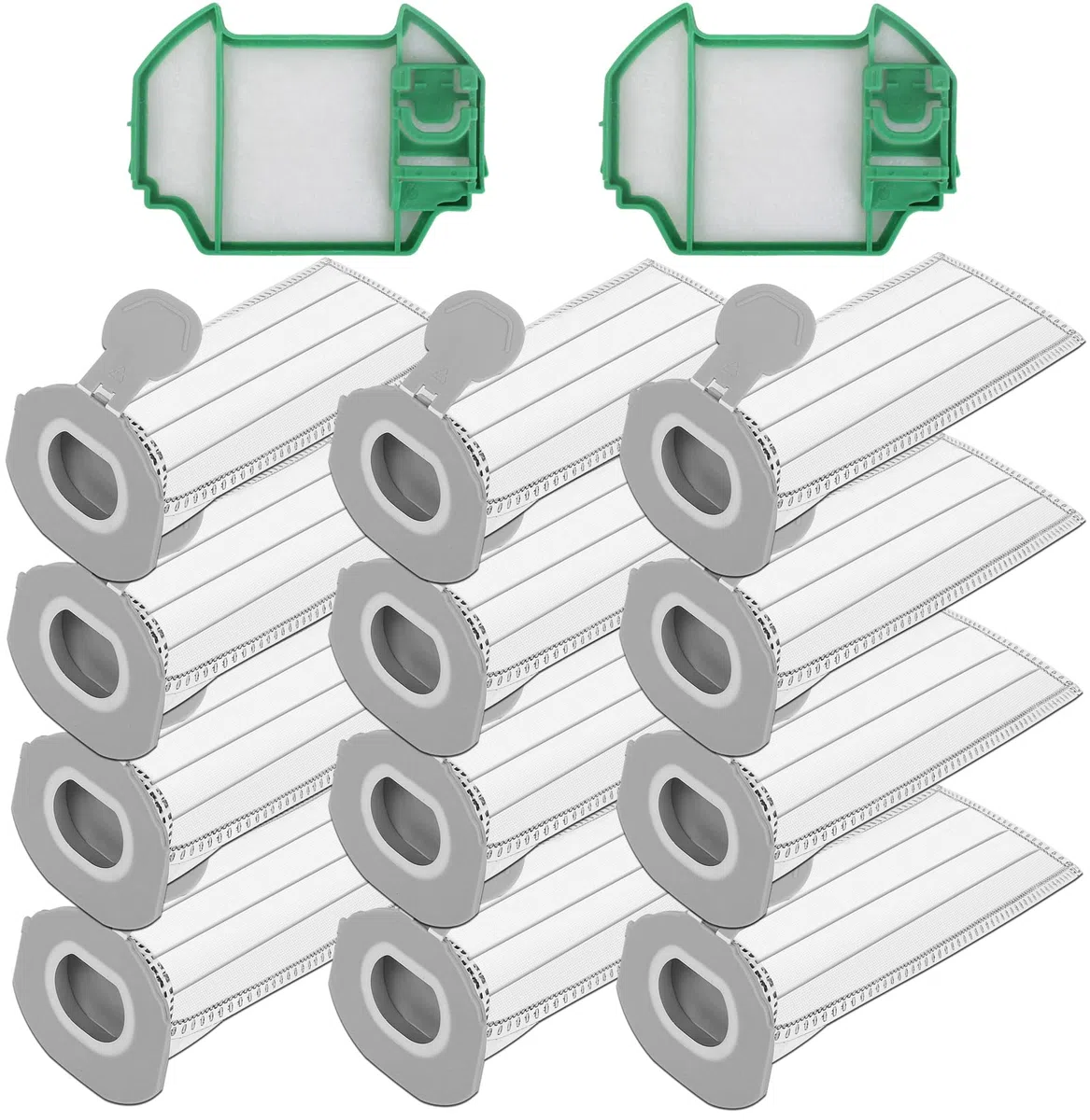 Kit 12 Sacchetti in Microfibra compatibile per Folletto VK7S VK7 FP7S FP7-12 Sacchetti Aspirapolvere + 2 Filtro Motore