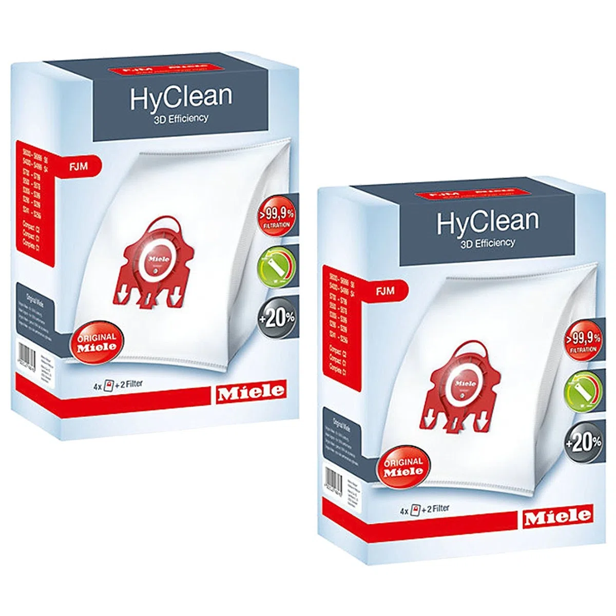 Miele HyClean 3D Efficiency - Sacchetti per aspirapolvere, tipo FJM, 8 sacchetti e 4 filtri